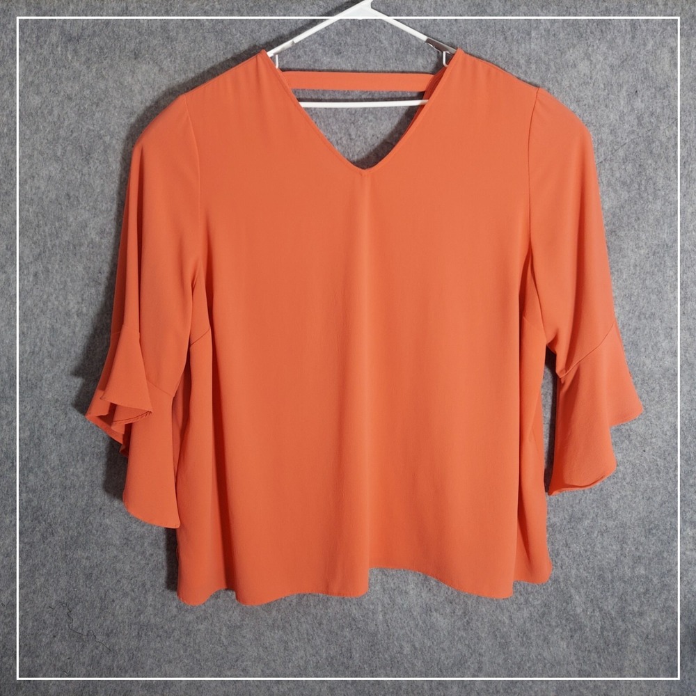 Catherines Plus 3X Top Crepe Relax Flowy Breathable Lightweight Cutout Romantic